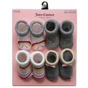 Wholesale - 4pk INFANT GIRLS RAINBOW BOOTIES ASST SIZE, UPC: 193159185480